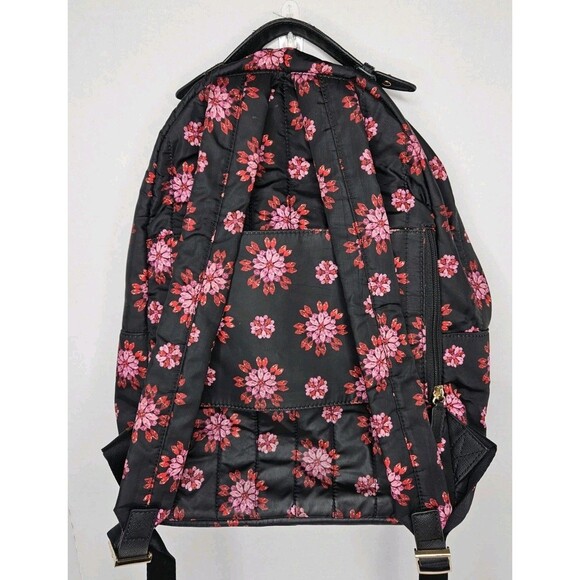 Michael Kors Kelsey Black Ultra Pink Ruby Jewel Floral Large Nylon Backpack main image 7